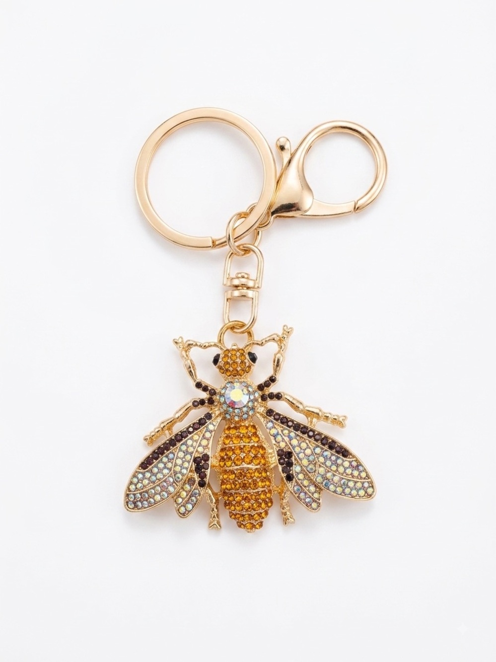Sparkling Rhinestone Bee Keychain/Bag Charm
